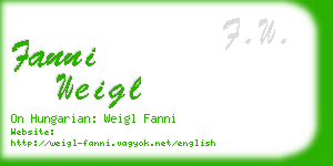 fanni weigl business card